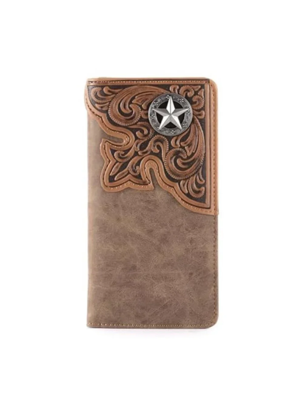 Men's Wallet Long Bifold Wallet with Card Slots RFID Blocking Vintage Checkbook